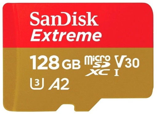 Карта памяти SanDisk Extreme microSDXC Class 10 UHS Class 3 V30 A2 160MB/s 128GB + SD адаптер